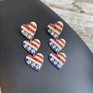 Sugarfix Patriotic Heart Earrings